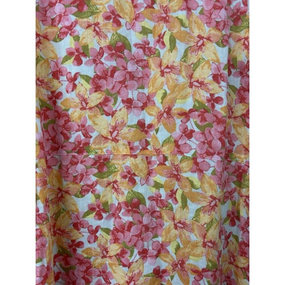 J Jill Love Linen Floral Sleeveless Natural Organic Tank Dress MP Petite 1103R4 - Picture 8 of 12